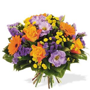 Fantasy bouquet orange and purple