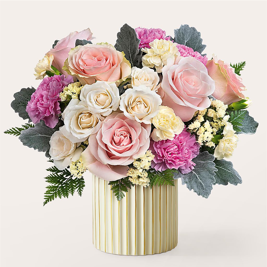 Blissful Moments Bouquet with Ivory Vase – Fleuriste Boucherville, Boucherville PQ
