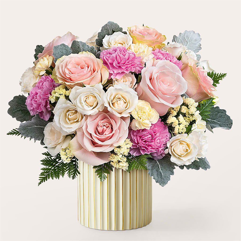 Blissful Moments Bouquet with Ivory Vase – Fleuriste Boucherville, Boucherville PQ