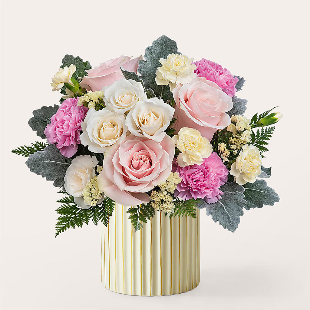Blissful Moments Bouquet with Ivory Vase – Fleuriste Boucherville, Boucherville PQ