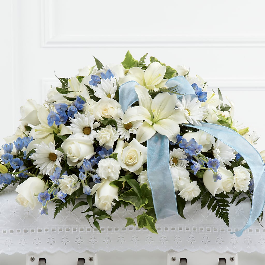 Tender Treasure Casket Spray – Fleuriste Boucherville, Boucherville PQ