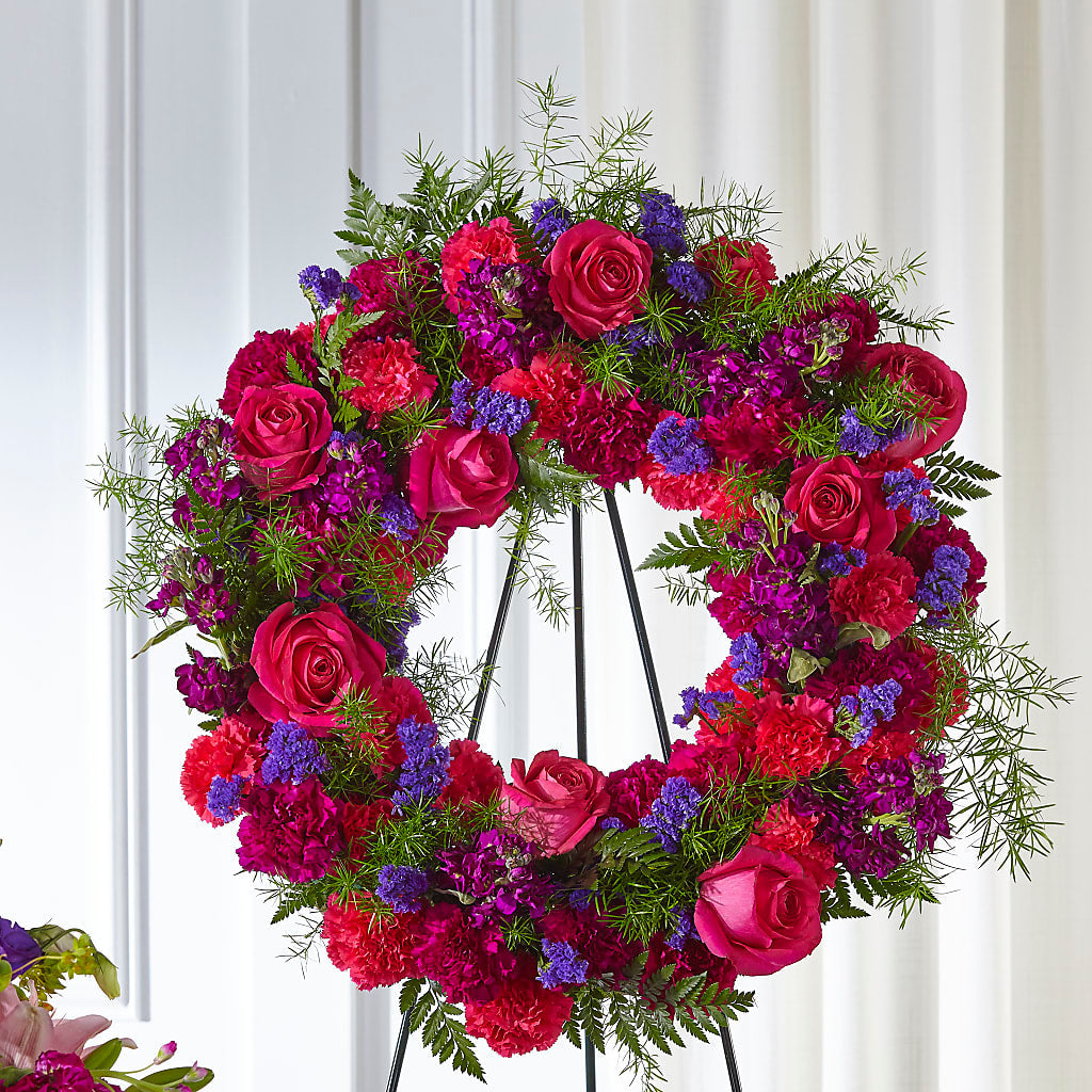 Calming Colors Wreath – Fleuriste Boucherville, Boucherville PQ