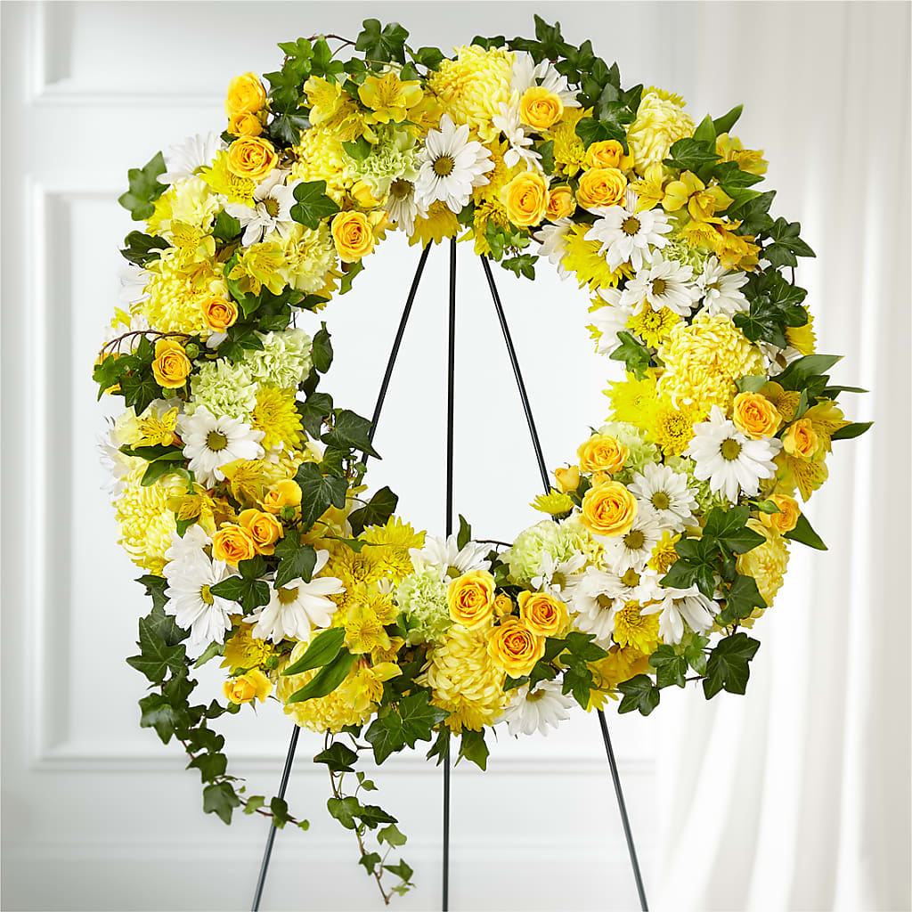 Golden Remembrance Wreath – Fleuriste Boucherville, Boucherville PQ