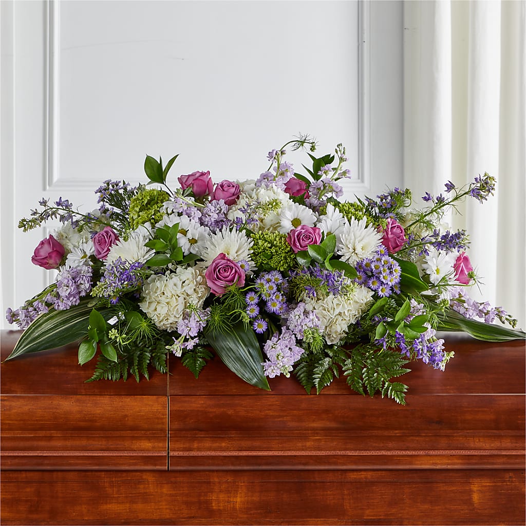 Meadows of Serenity Casket Spray – Fleuriste Boucherville, Boucherville PQ
