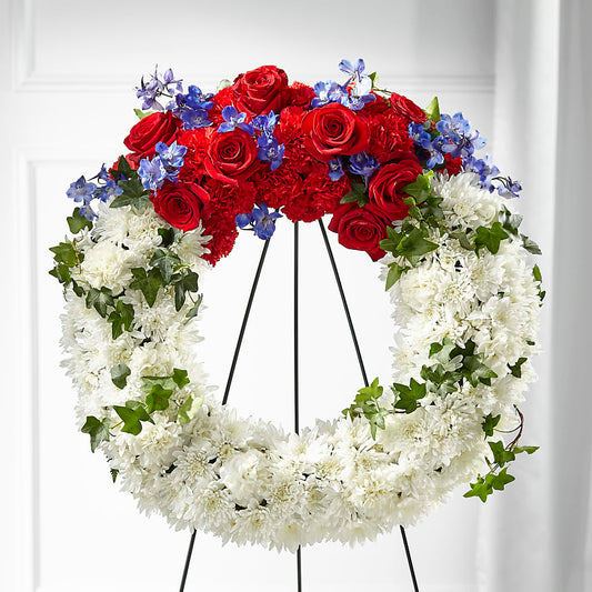 Patriotic Passion Wreath –  Fleuriste Boucherville, Boucherville PQ