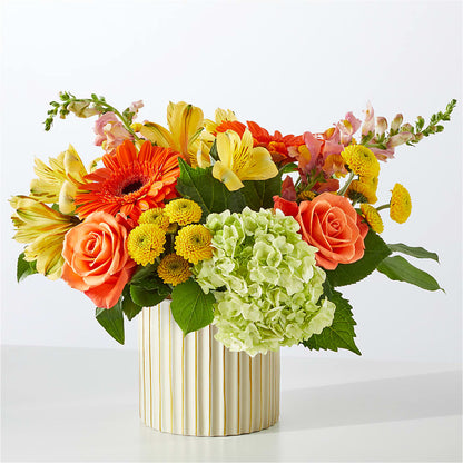 Autumn Sunshine Bouquet with Ivory Vase –  Fleuriste Boucherville, Boucherville PQ