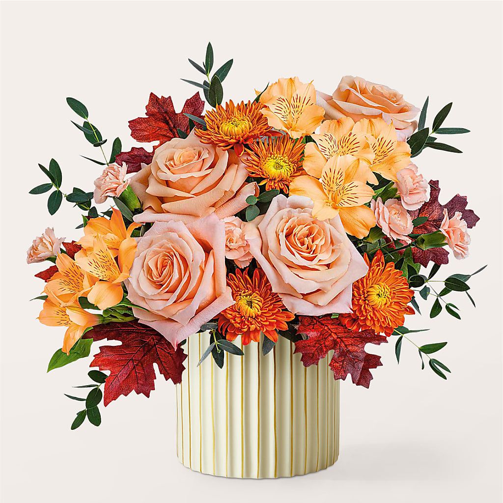 Spiced Latte Bouquet with Ivory Vase –  Fleuriste Boucherville, Boucherville PQ