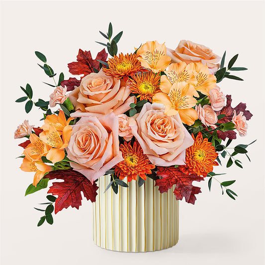 Spiced Latte Bouquet with Ivory Vase –  Fleuriste Boucherville, Boucherville PQ