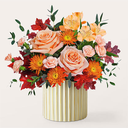 Spiced Latte Bouquet with Ivory Vase –  Fleuriste Boucherville, Boucherville PQ