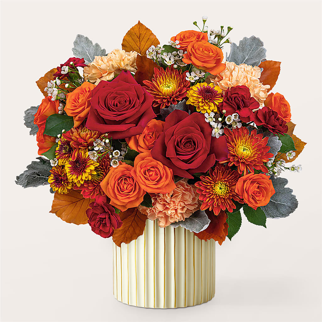 Merlot Bouquet with Ivory Vase –  Fleuriste Boucherville, Boucherville PQ