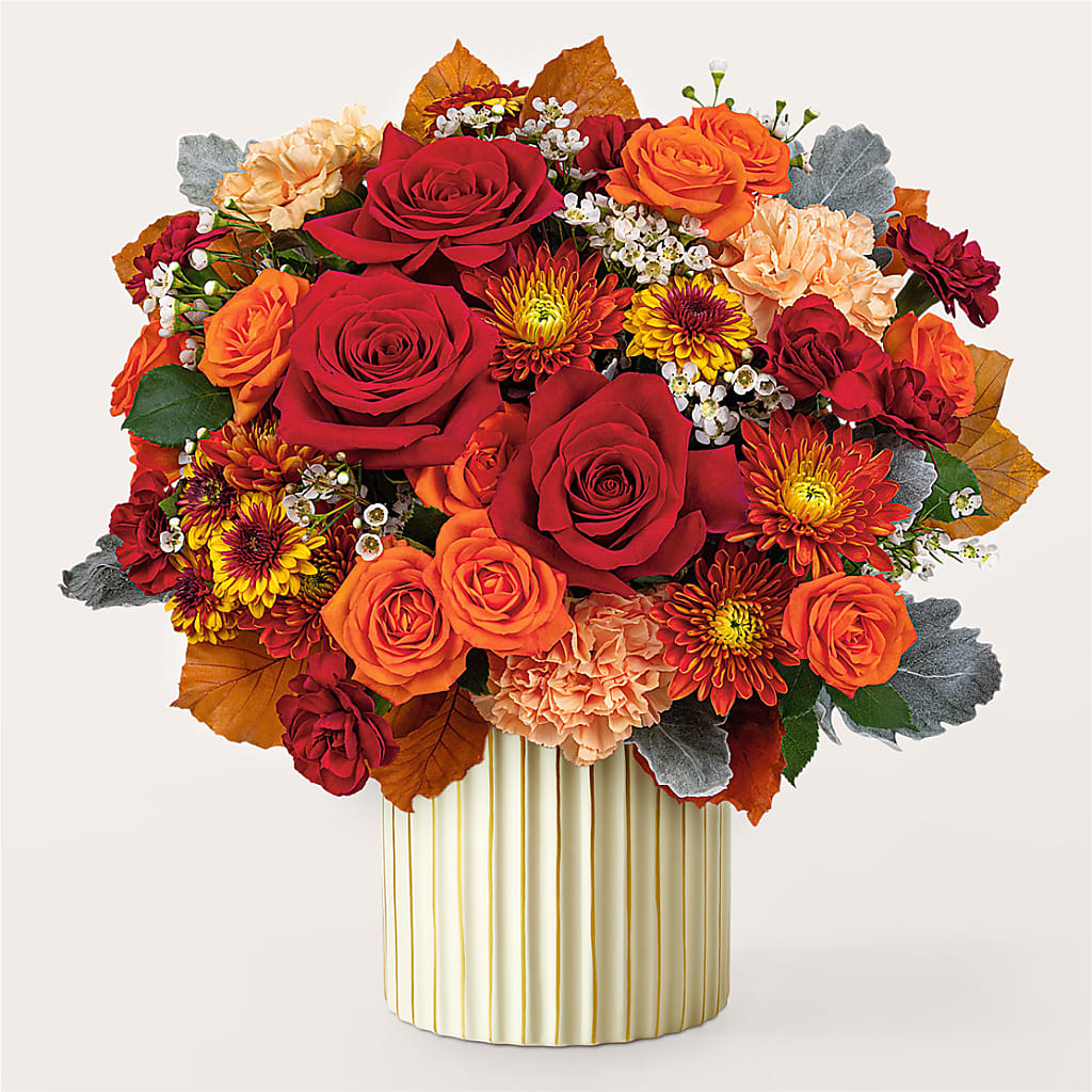 Merlot Bouquet with Ivory Vase –  Fleuriste Boucherville, Boucherville PQ