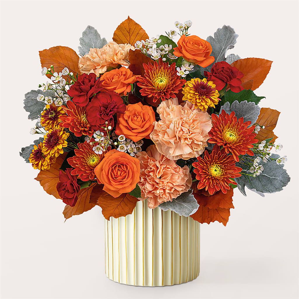 Merlot Bouquet with Ivory Vase –  Fleuriste Boucherville, Boucherville PQ